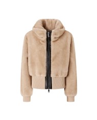 PINKO BOMBER IN TESSUTO EFFETO PELLICCIA BEIGE/CHIARO DI LUNA 105399 225