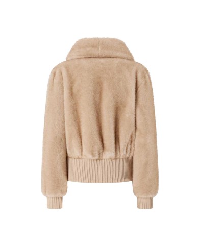 PINKO BOMBER IN TESSUTO EFFETO PELLICCIA BEIGE/CHIARO DI LUNA 105399 225