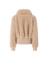 PINKO BOMBER IN TESSUTO EFFETO PELLICCIA BEIGE/CHIARO DI LUNA 105399 225