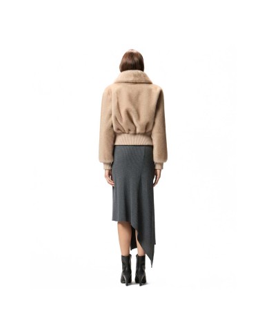 PINKO BOMBER IN TESSUTO EFFETO PELLICCIA BEIGE/CHIARO DI LUNA 105399 225