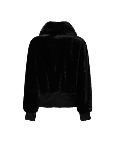 PINKO BOMBER IN TESSUTO EFFETO PELLICCIA NERO LIMOUSINE 105399 225