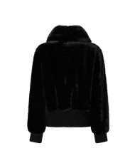 PINKO BOMBER IN TESSUTO EFFETO PELLICCIA NERO LIMOUSINE 105399 225