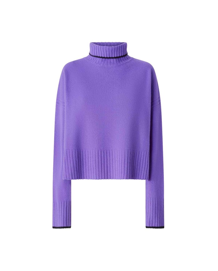 PINKO DOLCEVITA IN MAGLIA LANA MERINOS LAVANDA BLUASTRO 105446 225