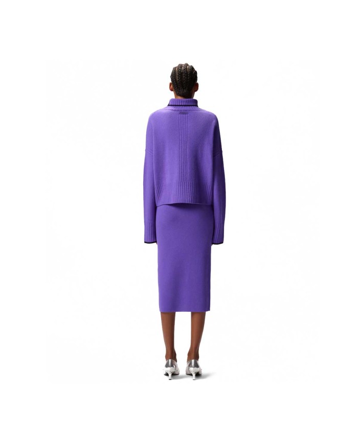 PINKO DOLCEVITA IN MAGLIA LANA MERINOS LAVANDA BLUASTRO 105446 225