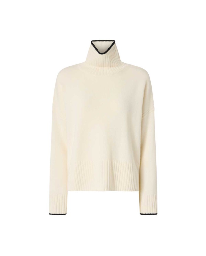 PINKO DOLCEVITA IN MAGLIA LANA MERINOS BIANCO MERINGA 105446 225