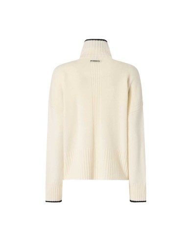 PINKO DOLCEVITA IN MAGLIA LANA MERINOS BIANCO MERINGA 105446 225