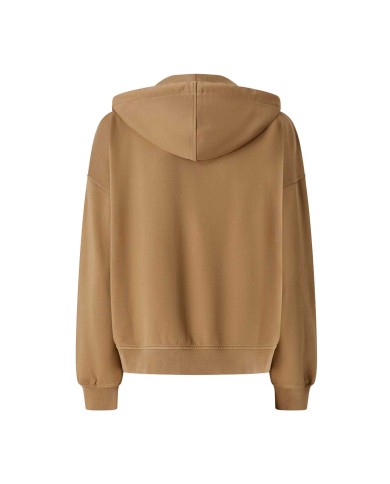 PINKO FELPA CON ZIP E CAPPUCCIO MARRONE/CAFFE LIQUOROSO