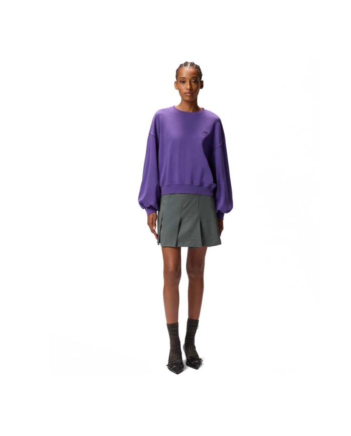 PINKO FELPA RICAMO LOVE BIRDS VIOLA 105510 225