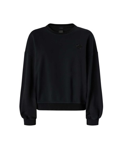 PINKO FELPA RICAMO LOVE BIRDS NERO LIMOUSINE 105510 225