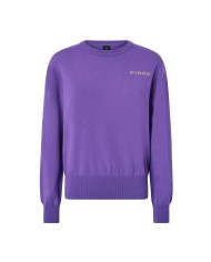 PINKO MAGLIONE CON MAXI LOGO LOVE BIRDS VIOLA/CAMMELLO 105561 225