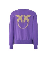 PINKO MAGLIONE CON MAXI LOGO LOVE BIRDS VIOLA/CAMMELLO 105561 225