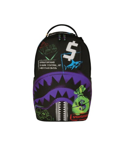 SPRAYGROUND ZAINO SHARK CENTRAL STENCILS BLACK DLXSV BACKPACK 910B7620NSZ 225