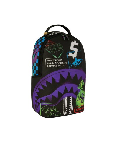 SPRAYGROUND ZAINO SHARK CENTRAL STENCILS BLACK DLXSV BACKPACK 910B7620NSZ 225