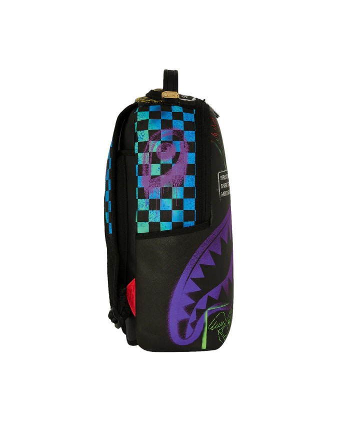 SPRAYGROUND ZAINO SHARK CENTRAL STENCILS BLACK DLXSV BACKPACK 910B7620NSZ 225