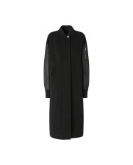 PINKO CAPPOTTO LUNGO IN PANNO E SATIN NERO LIMOUSINE 105640 225