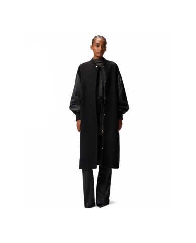 PINKO CAPPOTTO LUNGO IN PANNO E SATIN NERO LIMOUSINE 105640 225