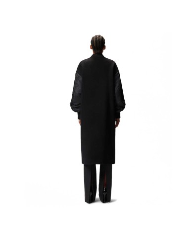 PINKO CAPPOTTO LUNGO IN PANNO E SATIN NERO LIMOUSINE 105640 225