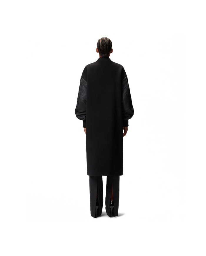 PINKO CAPPOTTO LUNGO IN PANNO E SATIN NERO LIMOUSINE 105640 225