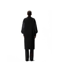 PINKO CAPPOTTO LUNGO IN PANNO E SATIN NERO LIMOUSINE 105640 225