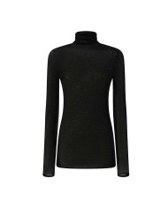 PINKO MAGLIA ADERENTE A COLLO ALTO CON MICRO PAILETTES NERO LIMOUSINE 105821 225