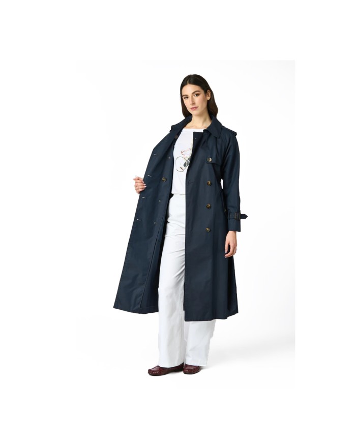 L'IMPERMEABILE TRENCH NELSON LONG INTERNO STACCABILE BLUE NEWGABM-903 225