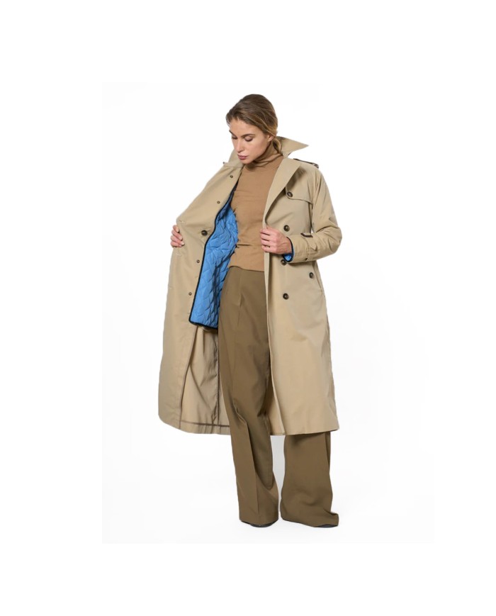 L'IMPERMEABILE TRENCH NELSON LONG INTERNO STACCABILE BLUE NEWGABM-903 225