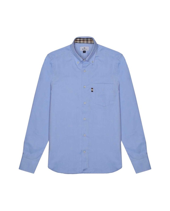AQUASCUTUM CAMICIA BUTTON DOWN OXFORD LIGHT BLUE AA-005 225