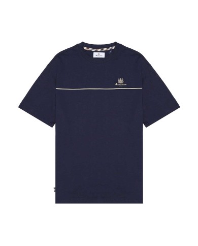 AQUASCUTUM PIPING LOGO T-SHIRT NAVY AA-005-TS001 225