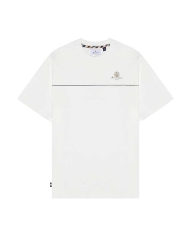 AQUASCUTUM PIPING LOGO T-SHIRT OLD WHITE AA-005-TS001 225