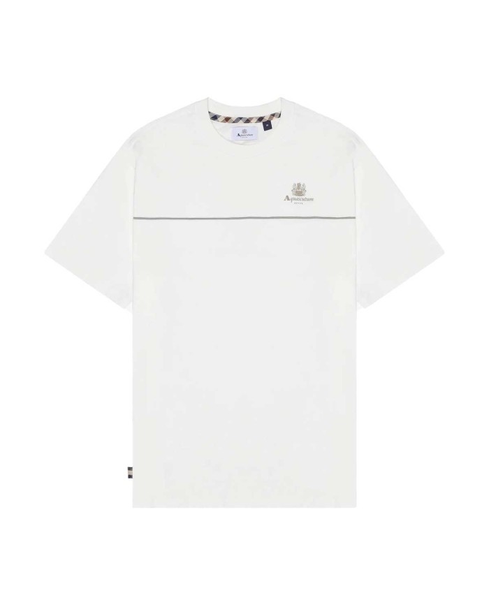 AQUASCUTUM PIPING LOGO T-SHIRT OLD WHITE AA-005-TS001 225