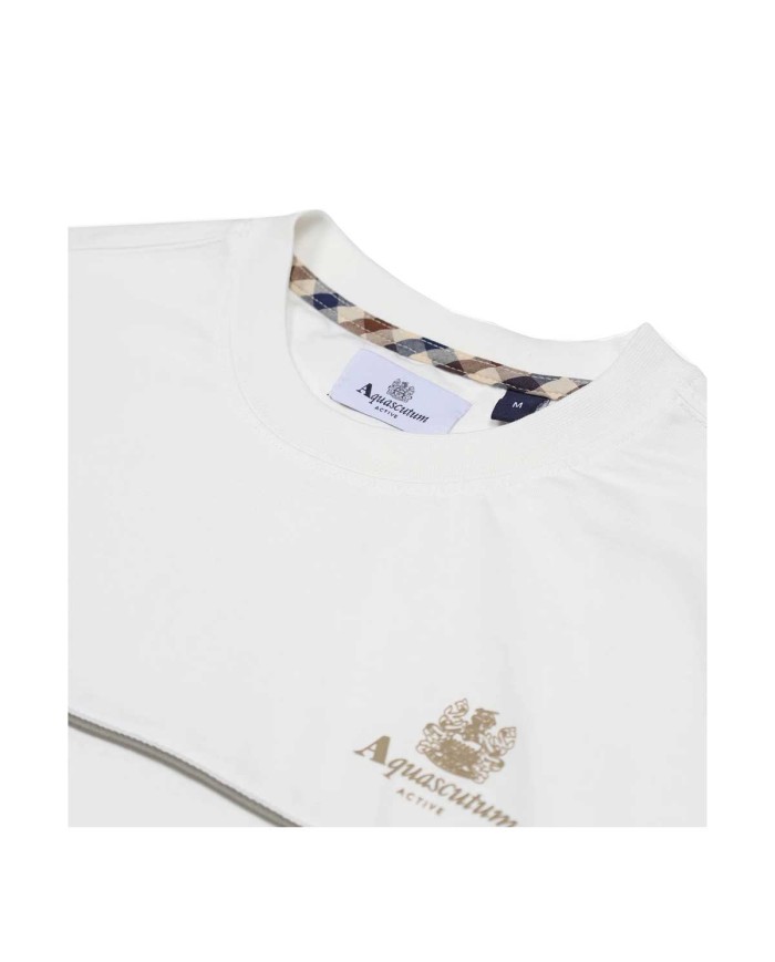 AQUASCUTUM PIPING LOGO T-SHIRT OLD WHITE AA-005-TS001 225