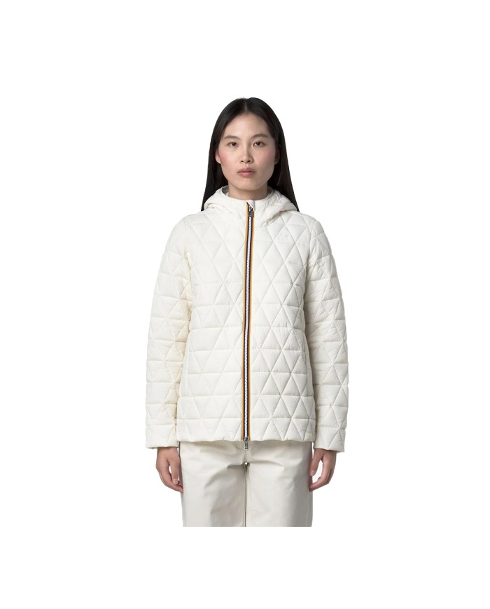 K-WAY GIACCA DONNA MADLAINE DIAMOND QUILTED WARM WHITE GARDENIA K2136FW CO