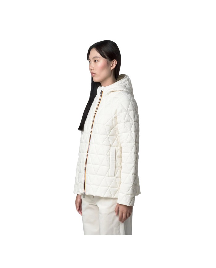 K-WAY GIACCA DONNA MADLAINE DIAMOND QUILTED WARM WHITE GARDENIA K2136FW CO