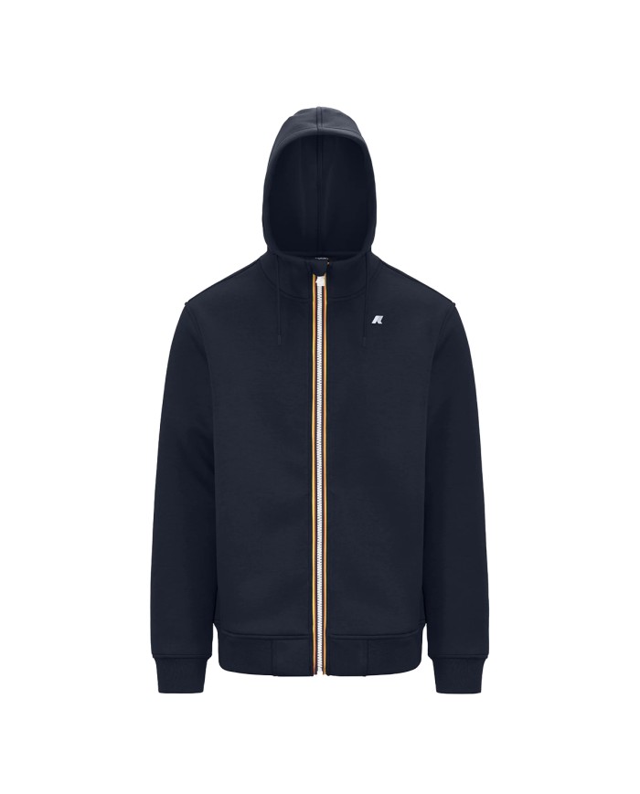 K-WAY GIACCA UOMO RAINER SPACER  FELPATA CON CAPPUCCIO  BLUE DEPHT K2141DW CO
