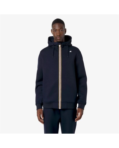 K-WAY GIACCA UOMO RAINER SPACER  FELPATA CON CAPPUCCIO  BLUE DEPHT K2141DW CO