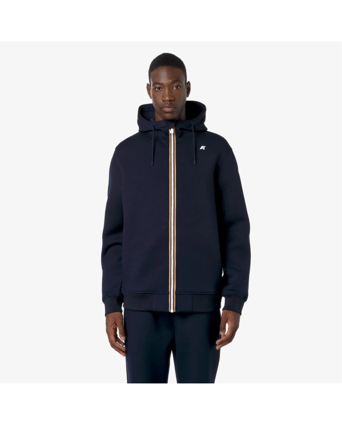 K-WAY GIACCA UOMO RAINER SPACER  FELPATA CON CAPPUCCIO  BLUE DEPHT K2141DW CO