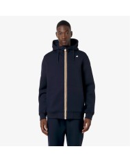 K-WAY GIACCA UOMO RAINER SPACER  FELPATA CON CAPPUCCIO  BLUE DEPHT K2141DW CO