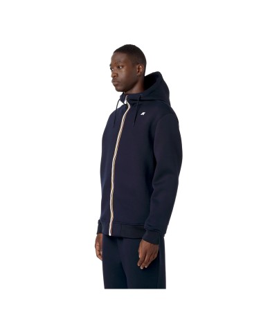 K-WAY GIACCA UOMO RAINER SPACER  FELPATA CON CAPPUCCIO  BLUE DEPHT K2141DW CO