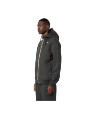 K-WAY GIACCA UOMO RAINER SPACER  FELPATA CON CAPPUCCIO  GREEN BLACKISH K2141DW CO