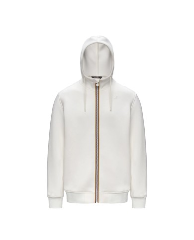 K-WAY GIACCA UOMO RAINER SPACER  FELPATA CON CAPPUCCIO WHITE GARDENIA K2141DW CO