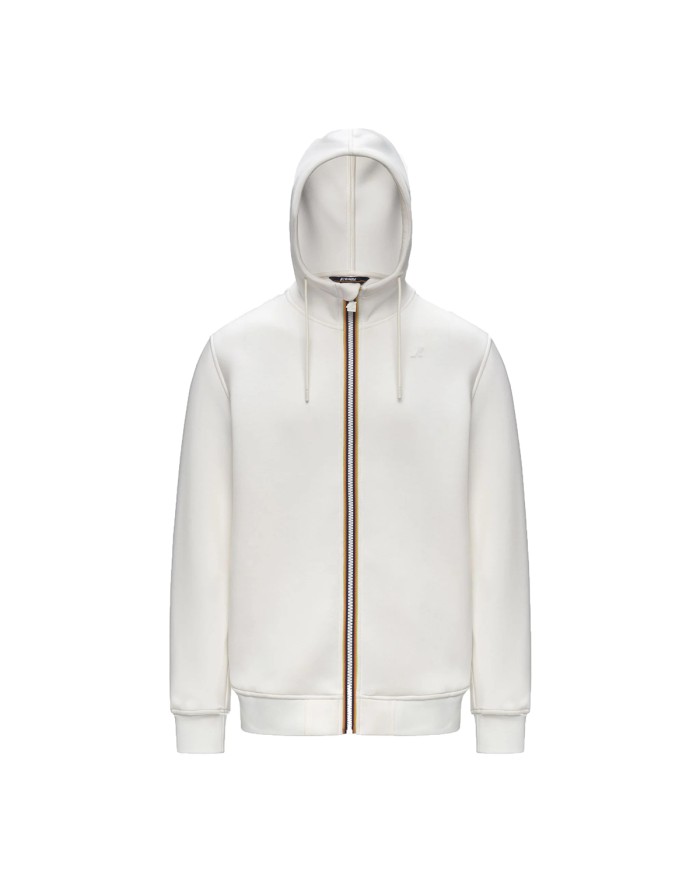 K-WAY GIACCA UOMO RAINER SPACER  FELPATA CON CAPPUCCIO WHITE GARDENIA K2141DW CO