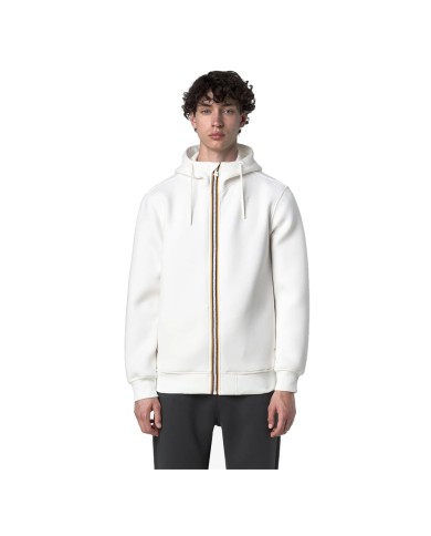 K-WAY GIACCA UOMO RAINER SPACER  FELPATA CON CAPPUCCIO WHITE GARDENIA K2141DW CO