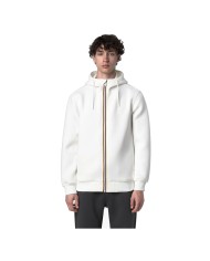 K-WAY GIACCA UOMO RAINER SPACER  FELPATA CON CAPPUCCIO WHITE GARDENIA K2141DW CO