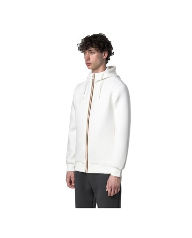 K-WAY GIACCA UOMO RAINER SPACER  FELPATA CON CAPPUCCIO WHITE GARDENIA K2141DW CO