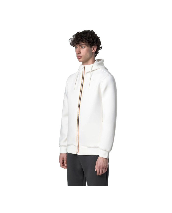 K-WAY GIACCA UOMO RAINER SPACER  FELPATA CON CAPPUCCIO WHITE GARDENIA K2141DW CO