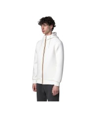 K-WAY GIACCA UOMO RAINER SPACER  FELPATA CON CAPPUCCIO WHITE GARDENIA K2141DW CO