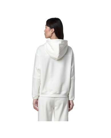 K-WAY GIACCA DONNA NINETTE BRUSHED PC FELPA CON CAPPUCCIO WHITE GARDENIA K4147KW CO
