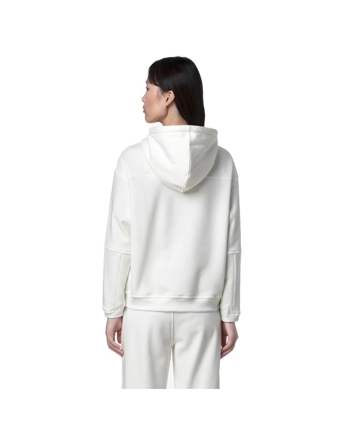K-WAY GIACCA DONNA NINETTE BRUSHED PC FELPA CON CAPPUCCIO WHITE GARDENIA K4147KW CO
