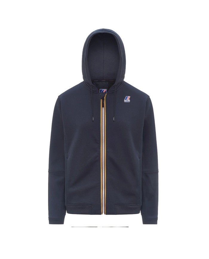 K-WAY GIACCA UOMO PROSPER BRUSHED PC FELPA CON CAPPUCCIO BLUE DEPHT K4147LW CO