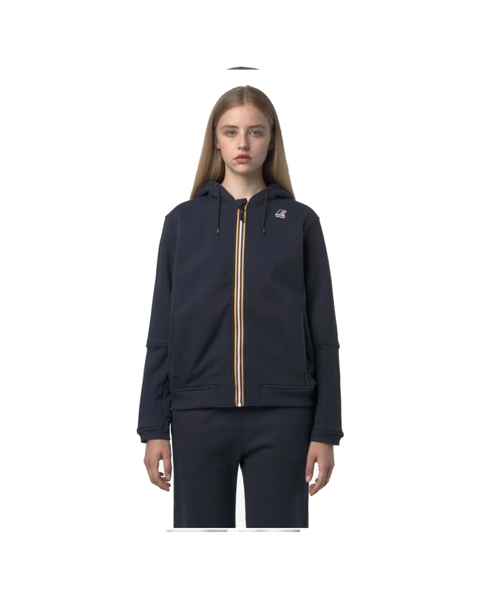 K-WAY GIACCA UOMO PROSPER BRUSHED PC FELPA CON CAPPUCCIO BLUE DEPHT K4147LW CO